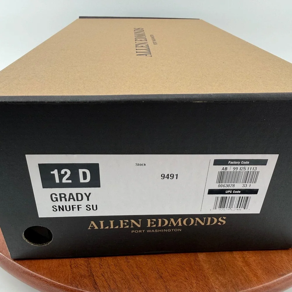Allen Edmonds Grady Snuff Brown Suede Chukka Boots Mens 12 D Lug Sole 9491 USA